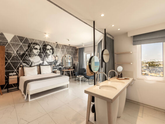 King Protaras room bathroom and bedroom