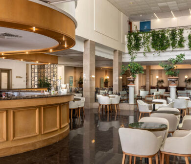 Louis Pheathon Atrium Bar tables and bar
