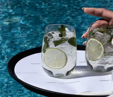 Louis Ledra Beach waiter serving cocktails