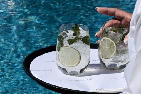 Louis Ledra Beach waiter serving cocktails