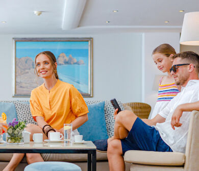 Family relaxing at Louis Ledra Beach