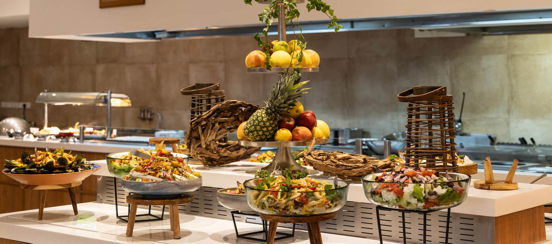 Buffet selection at Louis Nausicaa Dionysos restaurant