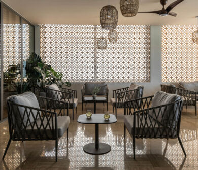 indoor tables at Louis Nausicaa kalypso bar