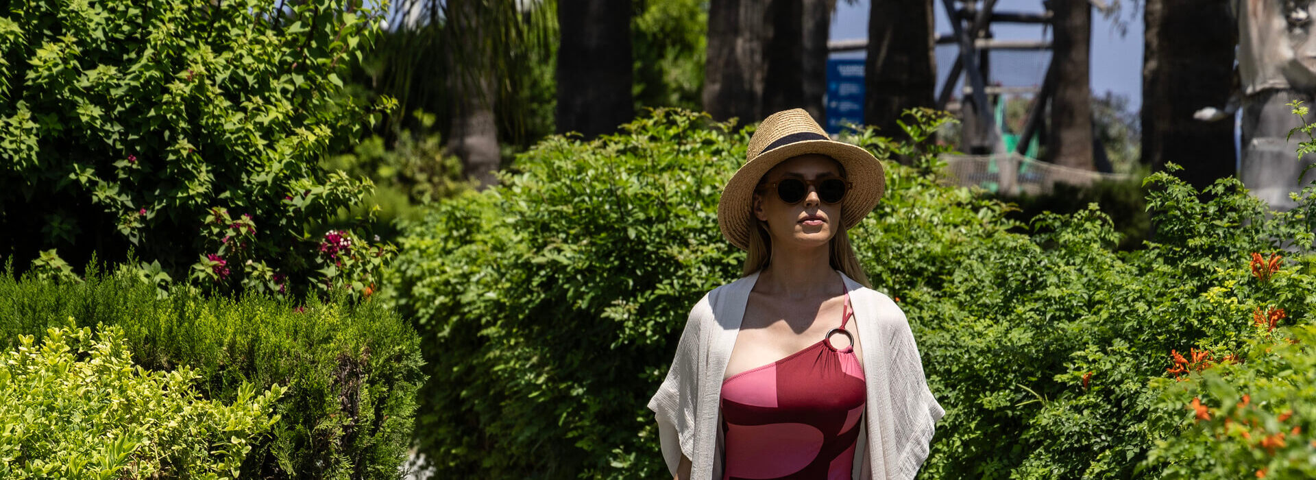 Woman walking through Louis Nausicaa Garden