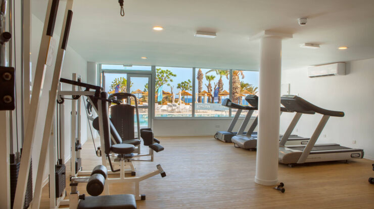 Louis Nausicaa gym with pool view