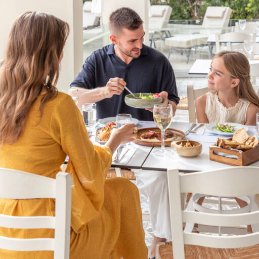 Family eating at Louis Paphos Breeze