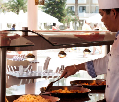 Chef preparing food at Louis Phaethon