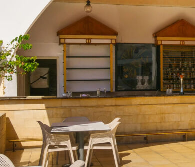 bar and table at Louis Phaethon Helios bar