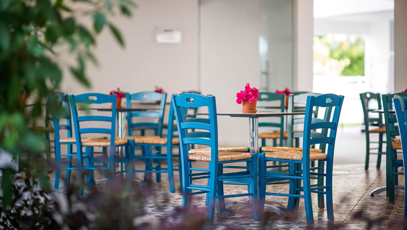 Outdoor tables at Sofianna Resort restaurant