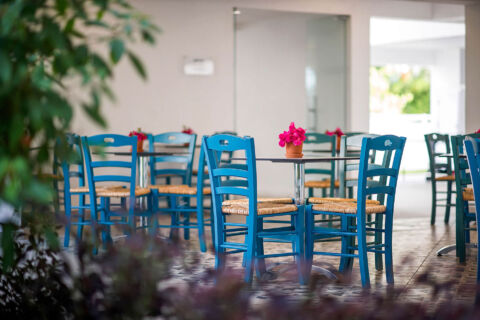 Outdoor tables at Sofianna Resort restaurant