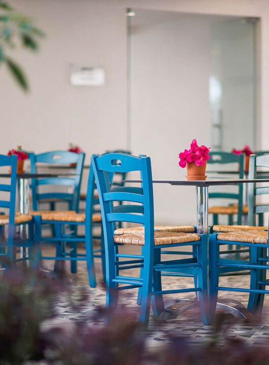 Outdoor tables at Sofianna Resort restaurant