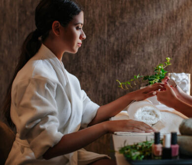 Woman getting her nails done at Sofianna Resort Spa