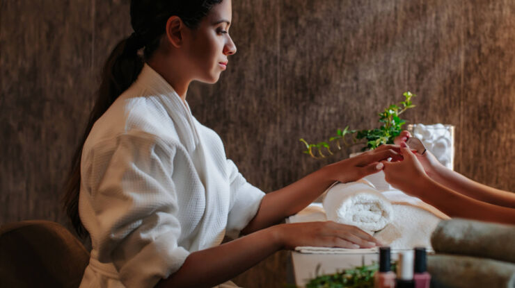 Woman getting her nails done at Sofianna Resort Spa