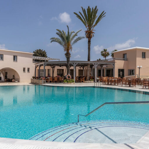Louis St. Elias Pool and bar with outside tables