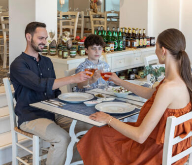 Family eating at Louis St, Elias Meze restaurant