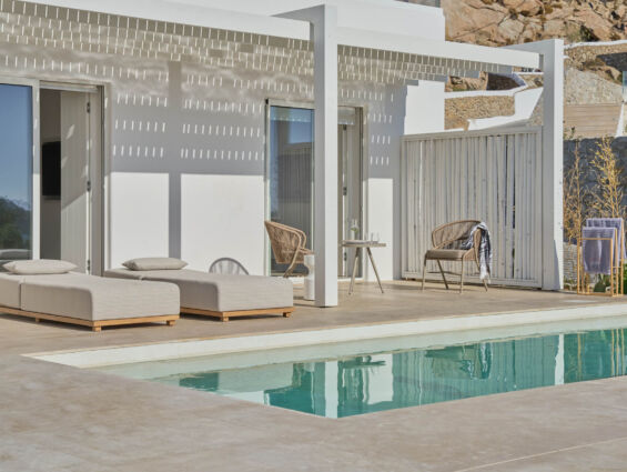 Once In Mykonos room terrace with private pool