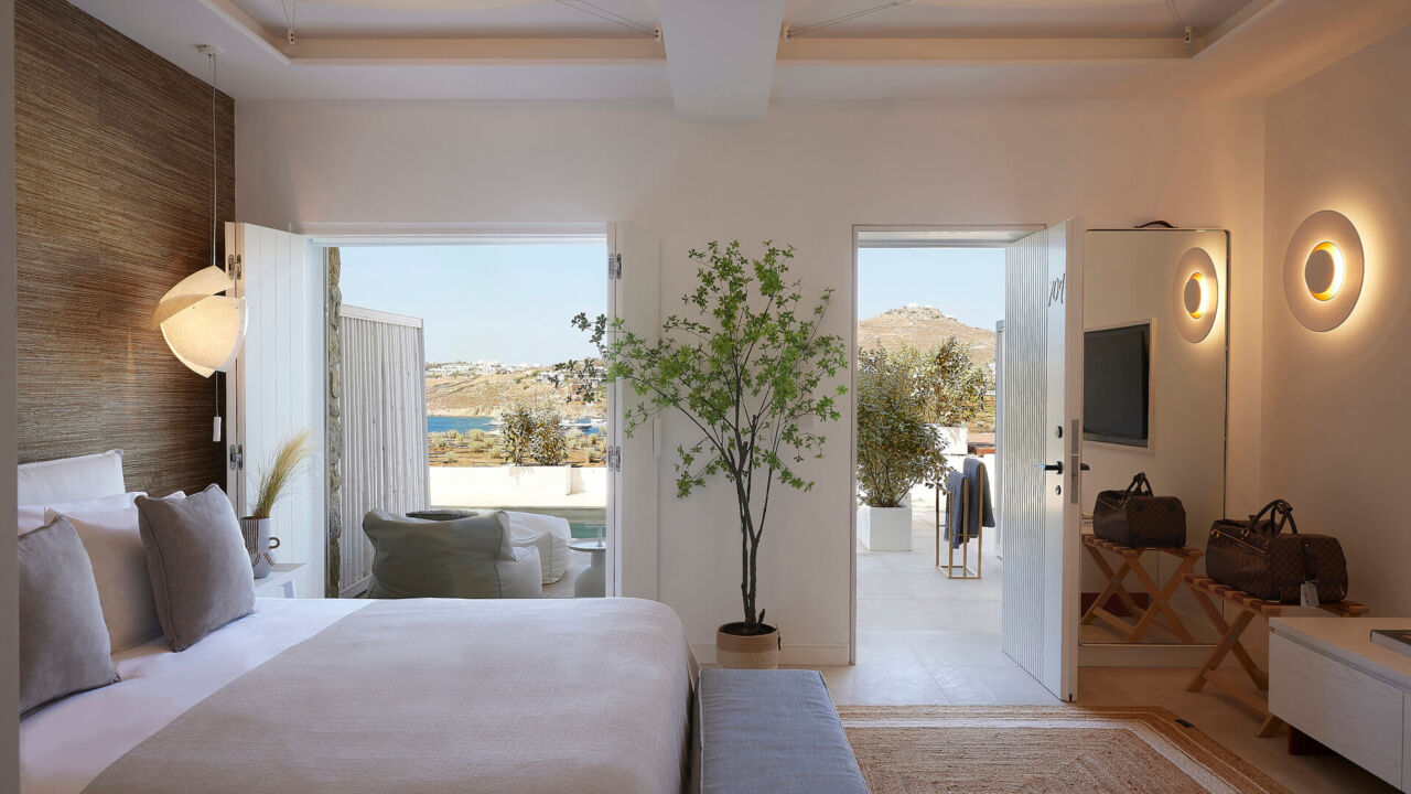 Once In Mykonos room bedroom