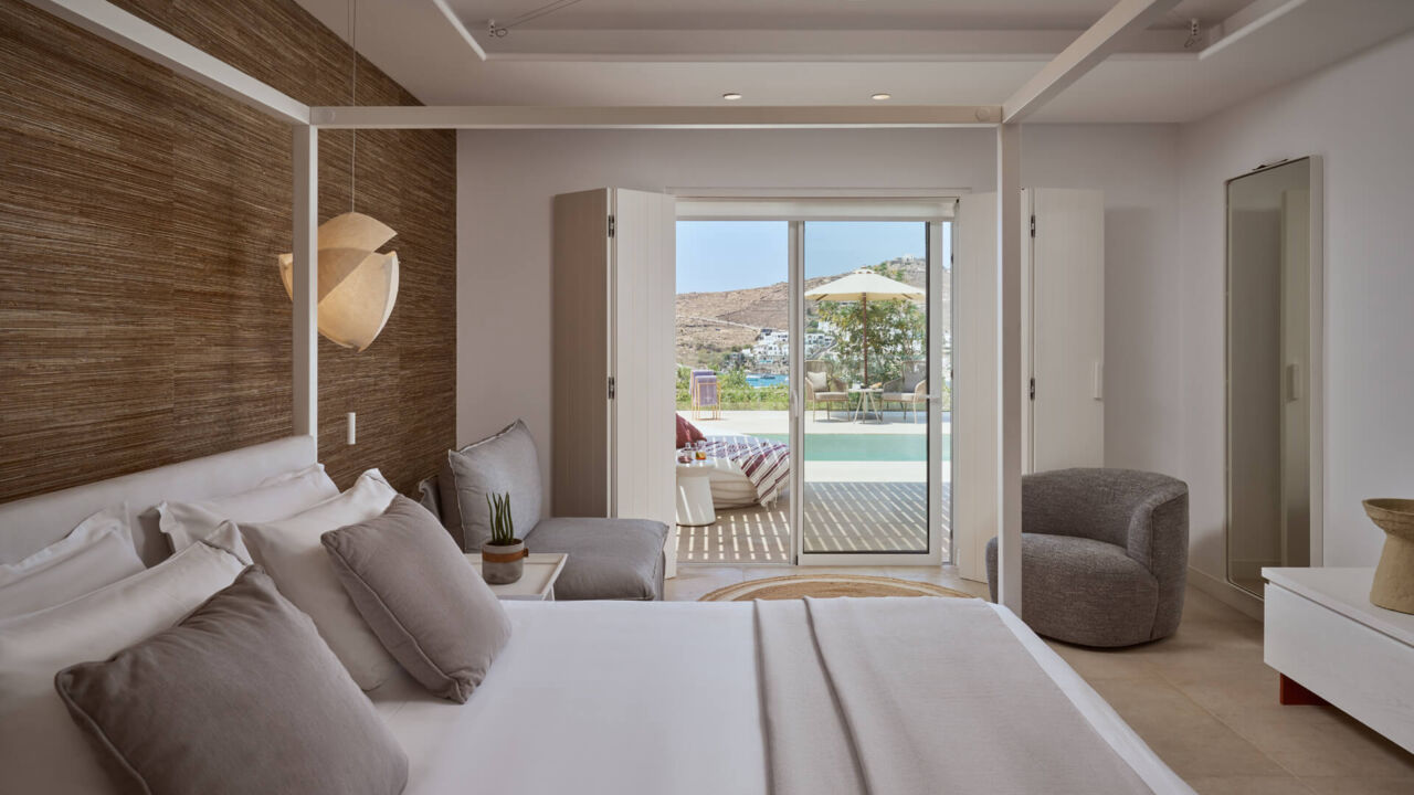 Once In Mykonos room bedroom