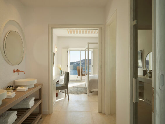 Once In Mykonos room sinks and bedroom