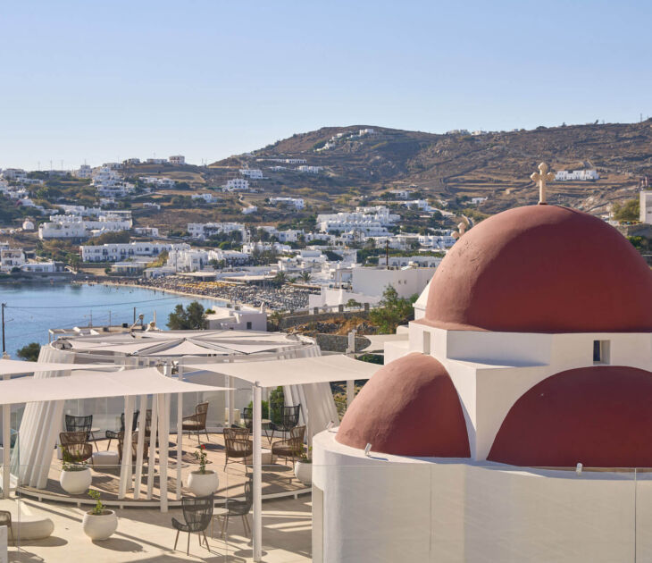 Church in Mykonos with sea view