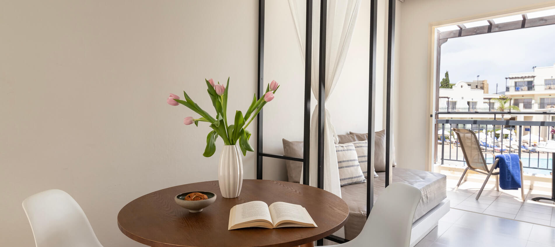Paphos Breeze Superior Room pool view sitting area