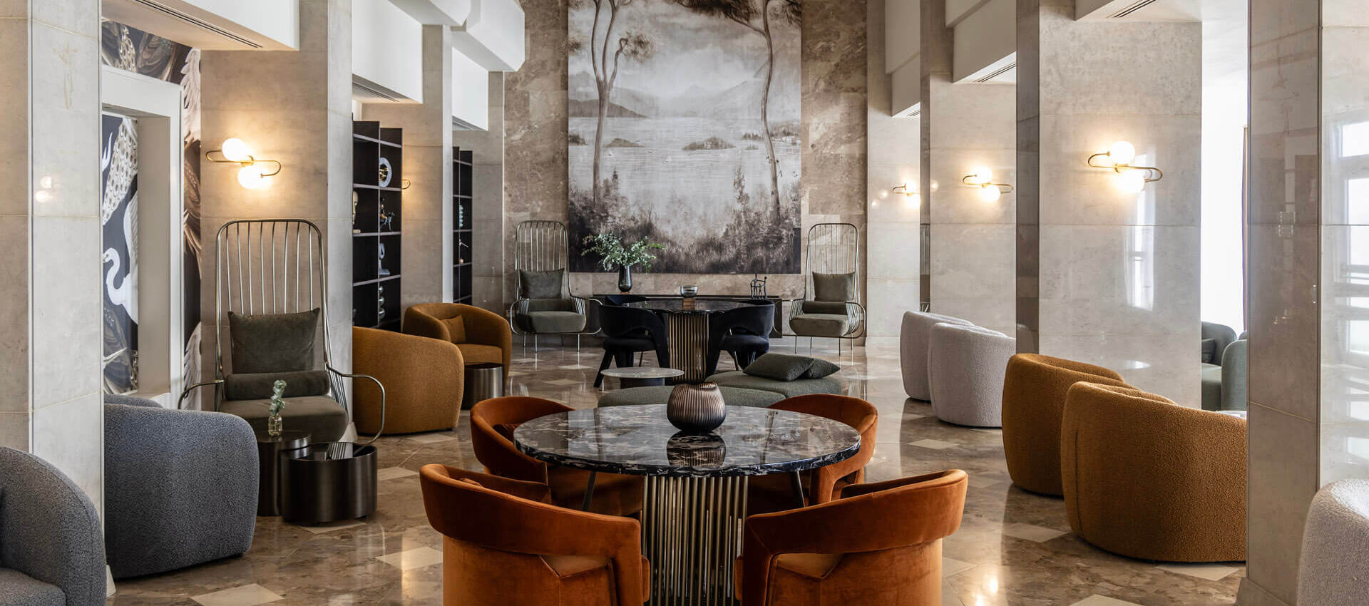 Elegant hotel lobby interior at Cali Resort