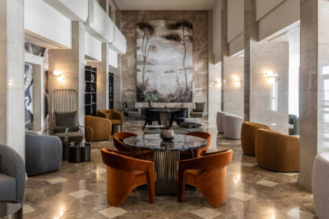 Elegant hotel lobby interior at Cali Resort