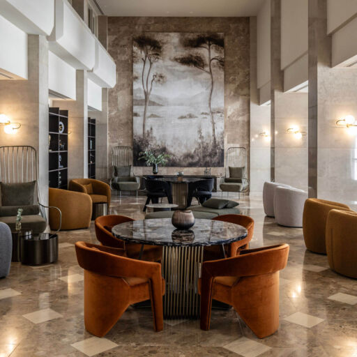 Elegant hotel lobby interior at Cali Resort