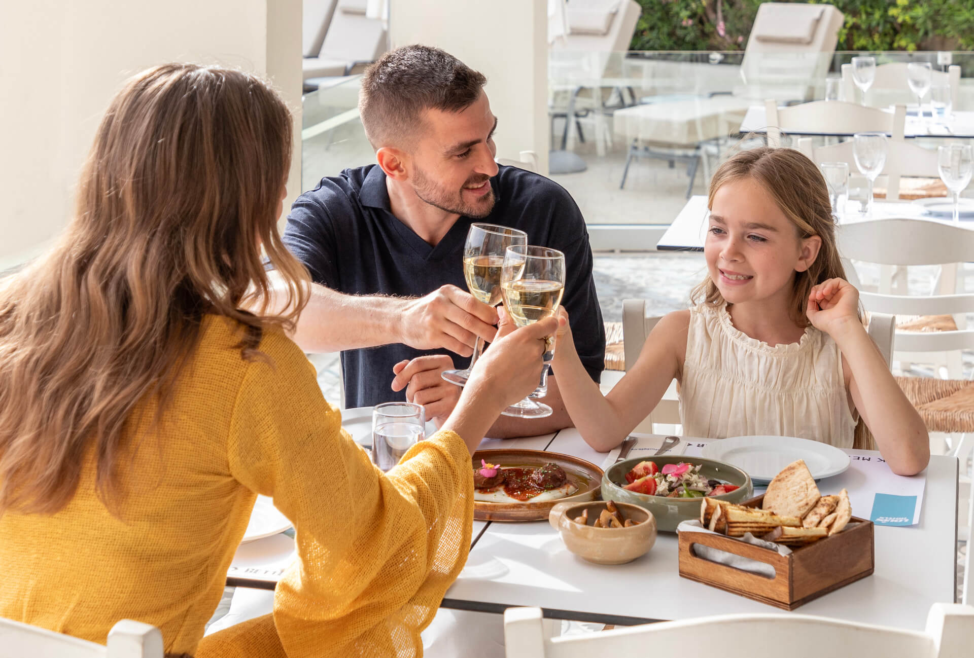 Family eating at Paphos Meze restaurant