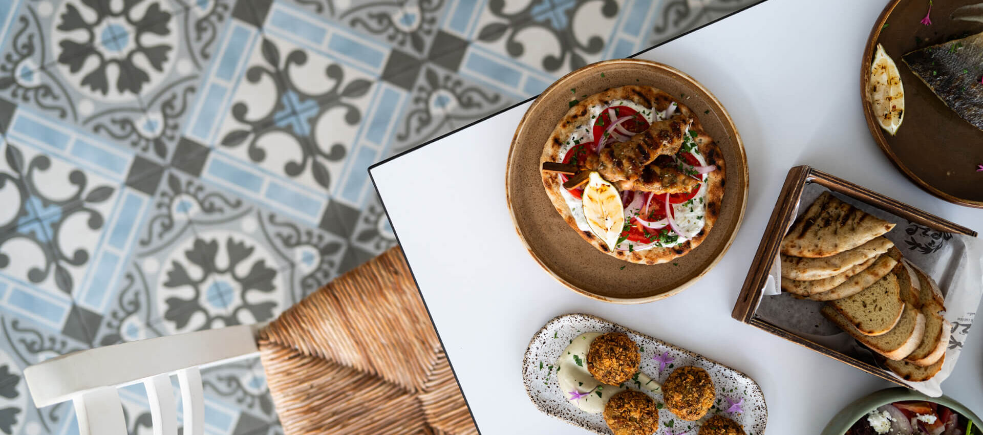 Table with food at Paphos Meze restaurant
