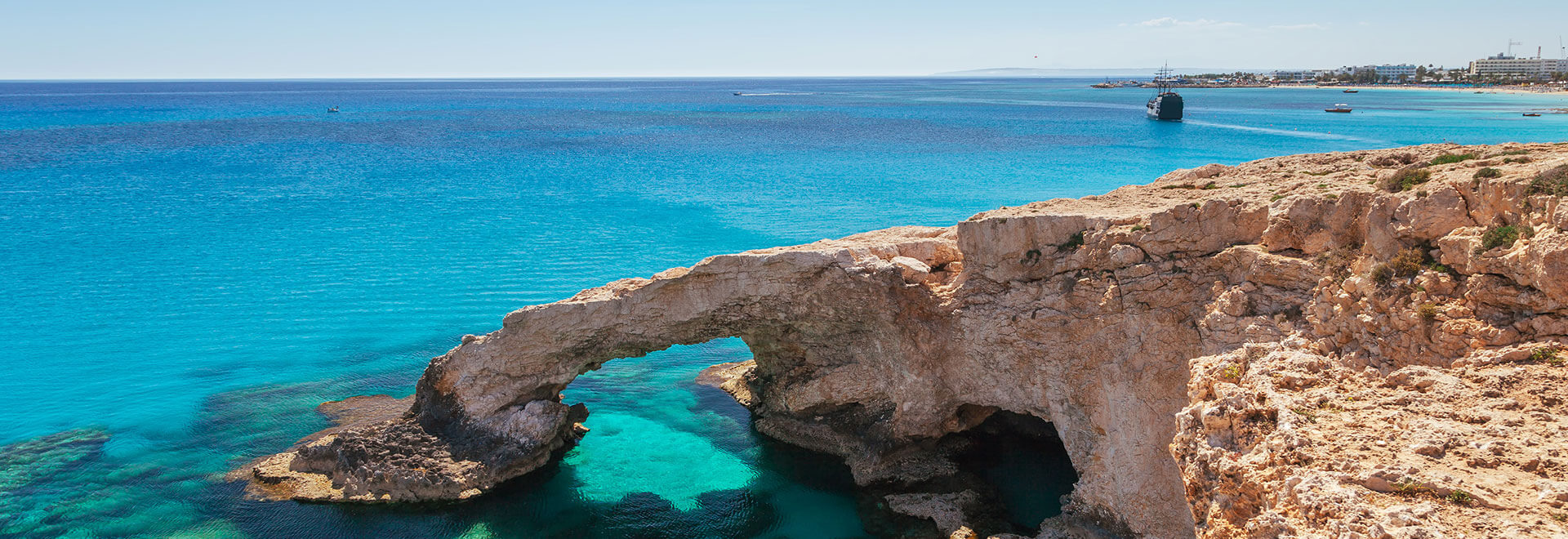 Protaras sea caves turquoise water Cyprus