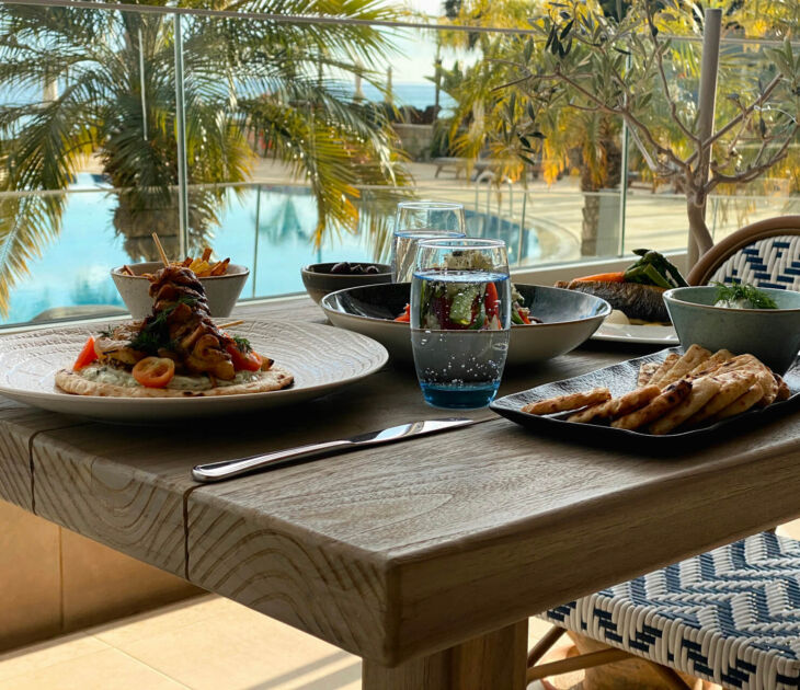 Table with food at Royal Apollonia Alati restaurant