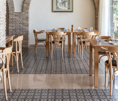 Indoor tables at Royal Apollonia restaurant