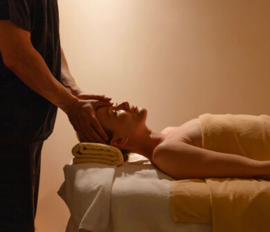 Woman getting massage at Royal Apollonia spa