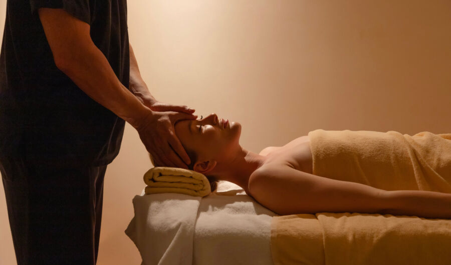 Woman getting massage at Royal Apollonia spa