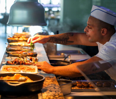 Chef preparing food at Sofianna Resort Elea Restaurant