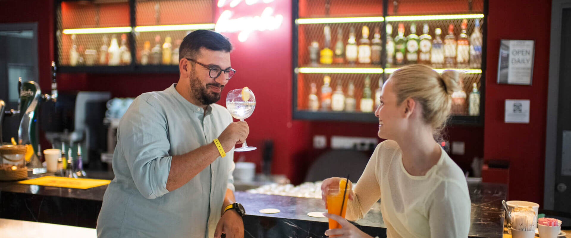 Couple having cocktails at Sofianna Resort Lounge Bar