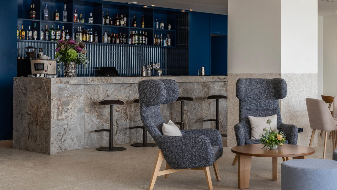 Lido bar chairs and tables at Valmar Corfu