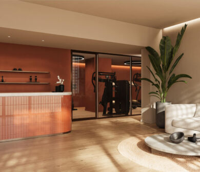 Reception area outside Valmar Corfu gym