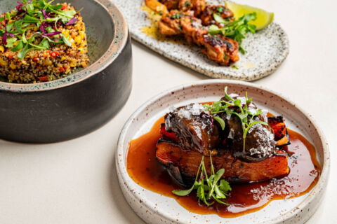 Elegant plated food dishes at Valmar Corfu Viru restaurant